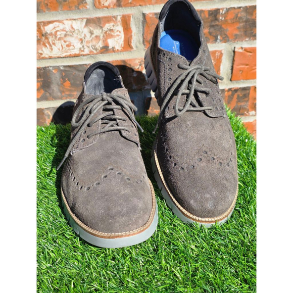 Men\'s Skechers Gray Suede Oxfords & Derbys Size 10.5 with Blue Accents main image 7